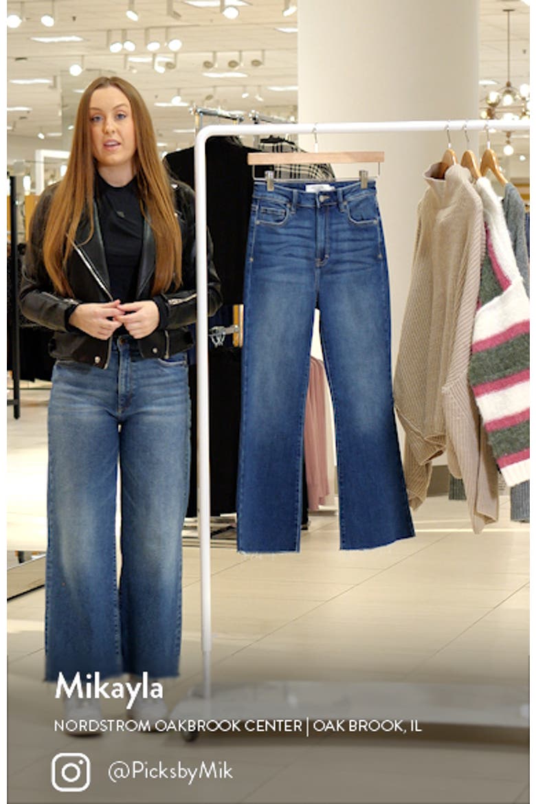 Happi Raw Hem High Waist Crop Flare Jeans video