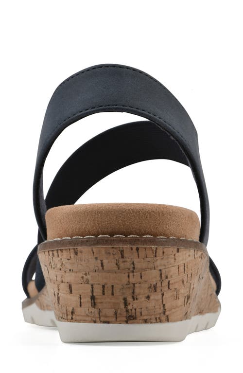 Cliffs By White Mountain Tinnley Wedge Sandal In Navy Nubuck