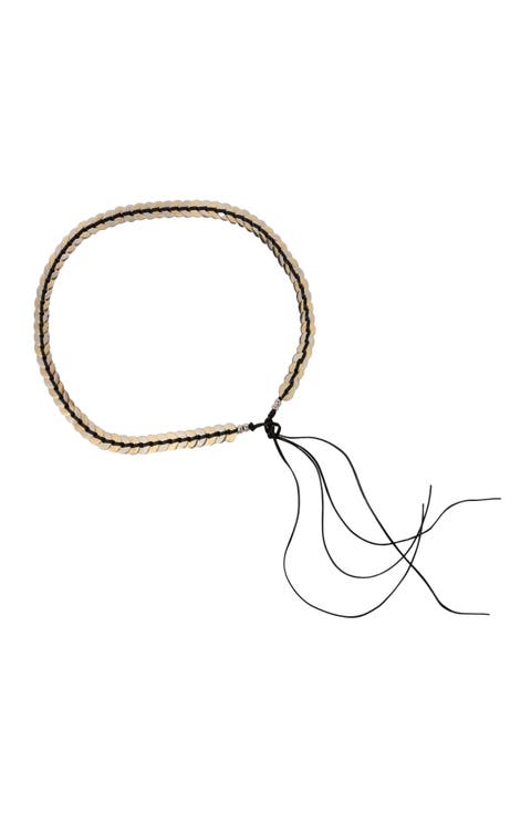 Jewellery belt with leather tie