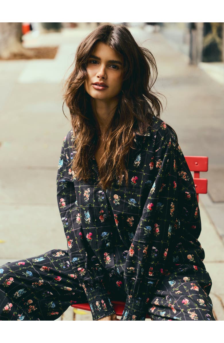 Eddy Katie Button Down, Alternate, color, Florence Black Floral