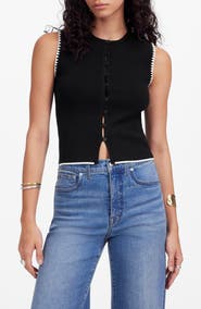 Madewell Blanket Stitch Crewneck Sweater Tank Top