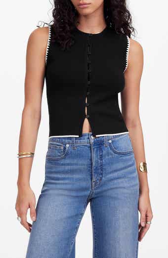 Madewell Blanket Stitch Crewneck Sweater Tank Top