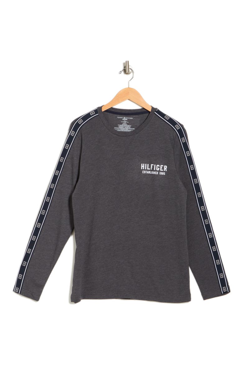 Long Sleeve Crew Neck Pajama T-Shirt, Alternate, color, CARBON HEATHER
