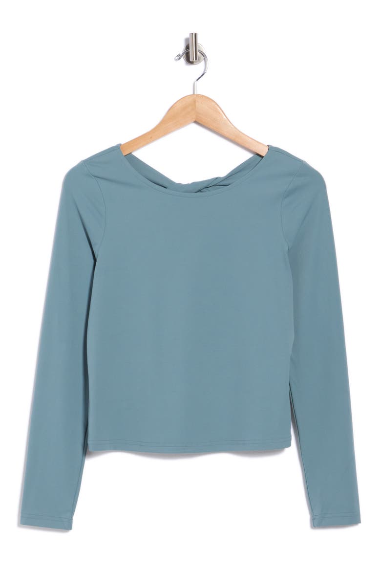 Serenity Twist Back Long Sleeve Tee, Alternate, color, TEAL DUSK