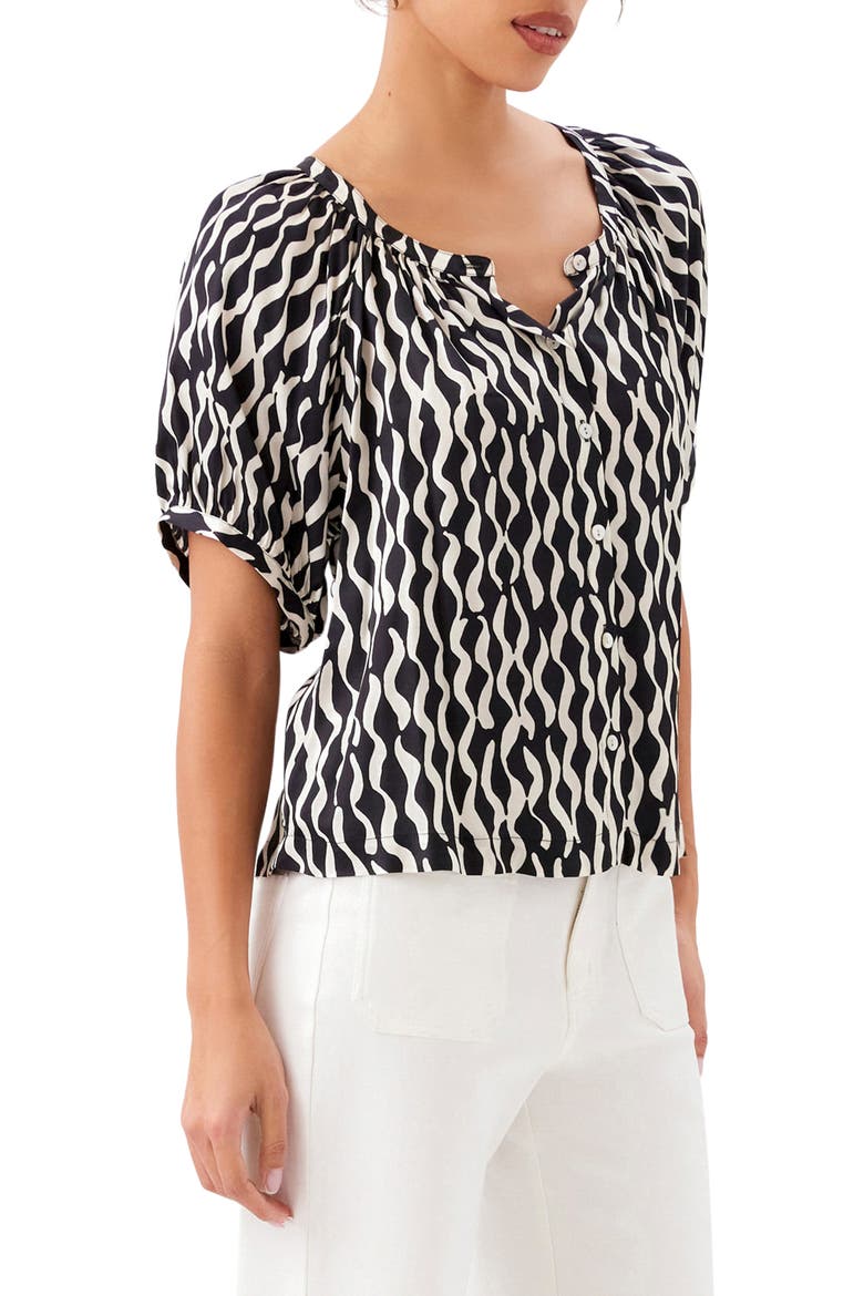 Floral Print Top, Alternate, color, BLACK PRINT
