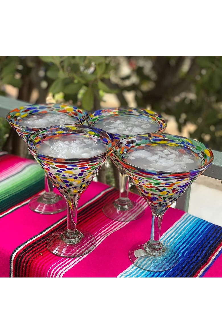 Confetti Rock Modern Margarita Glasses - Set of 4, Alternate, color, Confetti