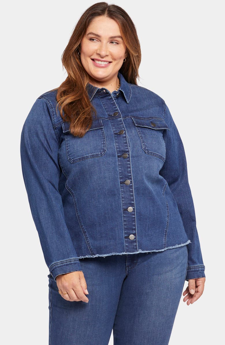 NYDJ Fray Hem Denim Trucker Jacket, Alternate, color, Rendezvous