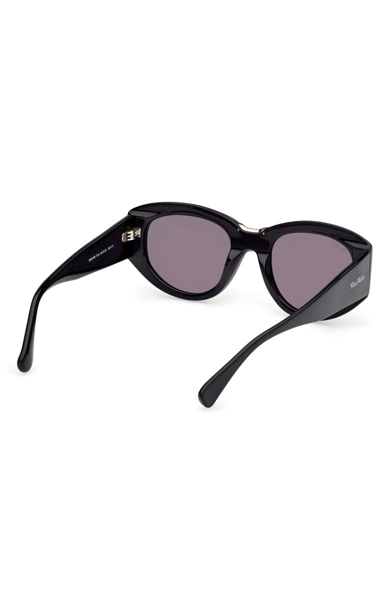 Max Mara 52mm Round Sunglasses, Alternate, color, Black Ruthenium / Smoke