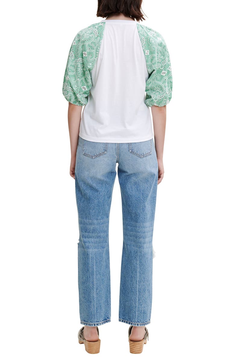 maje Taberie Eyelet Puff Sleeve Top, Alternate, color, 