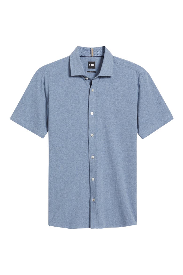 Roan Stretch Cotton Button-Up Shirt, Alternate, color, OPEN BLUE