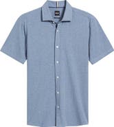 BOSS Roan Stretch Cotton Button-Up Shirt