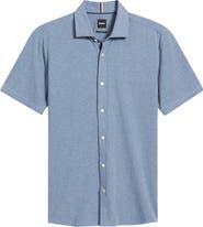 BOSS Roan Stretch Cotton Button-Up Shirt