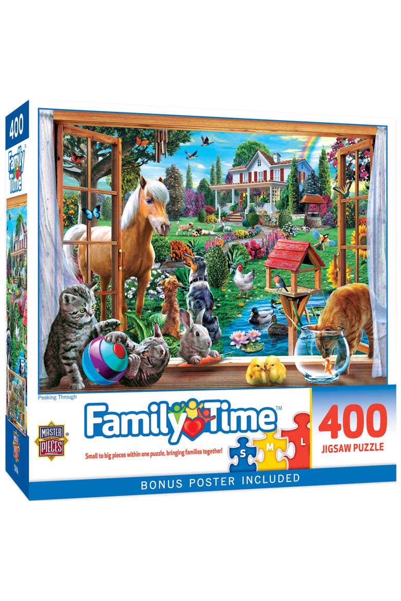 Peeking Through 400 Piece Jigsaw Puzzle, Main, color, Multicolor