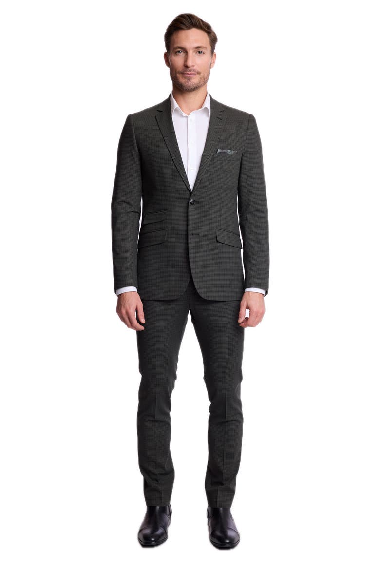 Dover Slim Fit Notch Lapel Suit Jacket, Alternate, color, GREEN NAVY BLACK GINGHAM