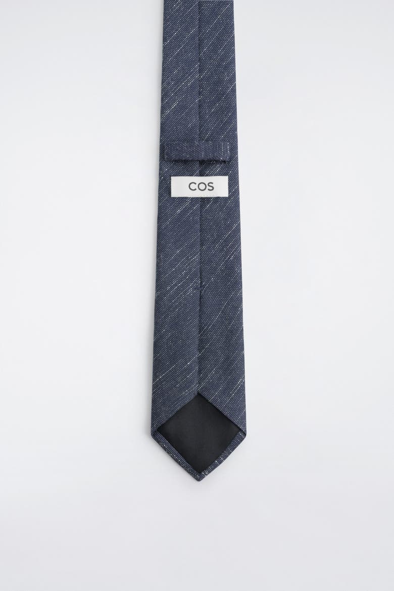 Denim-Effect Silk-Cotton Tie, Alternate, color, BLUE MÉLANGE