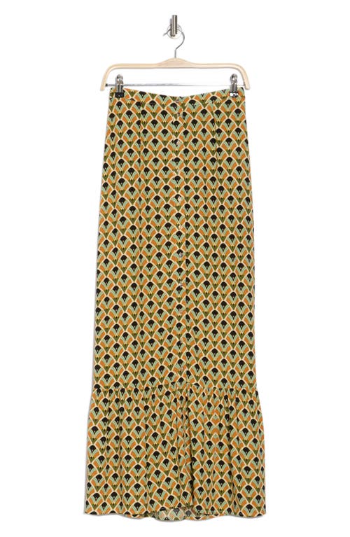 Dr2 By Daniel Rainn Button Front Maxi Skirt In Brown