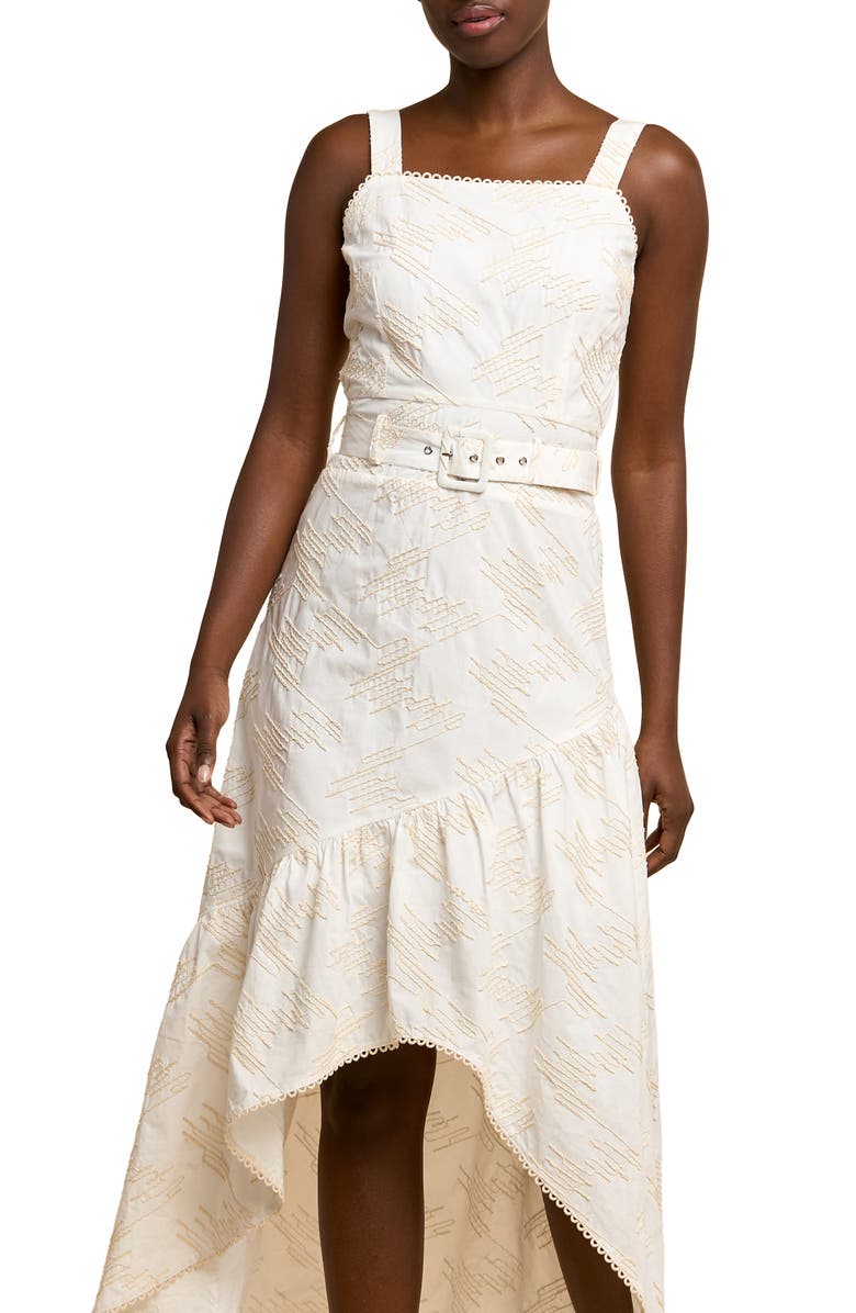 CIEBON Simala Belted High-Low Dress, Alternate, color, White