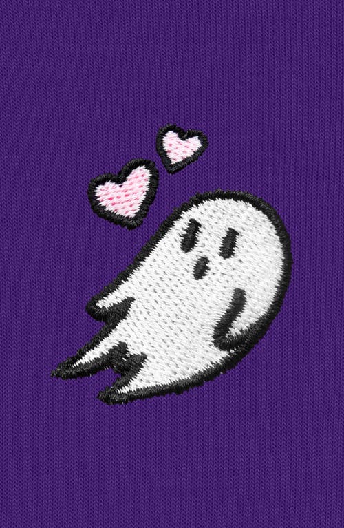 Dalix Heartly Ghost Cropped Hoodie In Team Purple