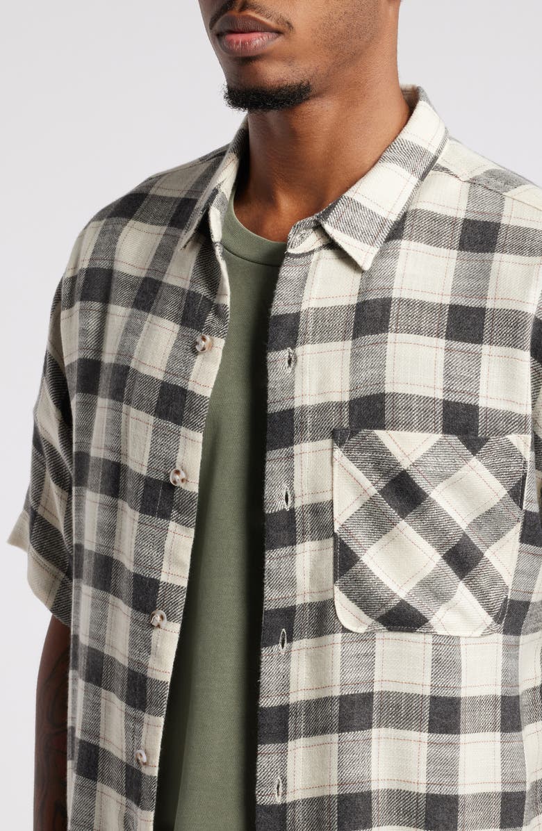 Elwood Riker Plaid Short Sleeve Button-Up Shirt, Alternate, color, Rikers Plaid