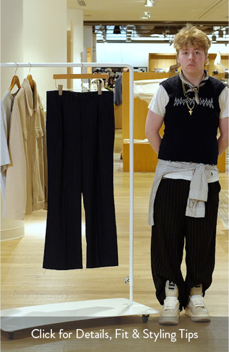 Stripe Pleated Twill Pants, sales video thumbnail