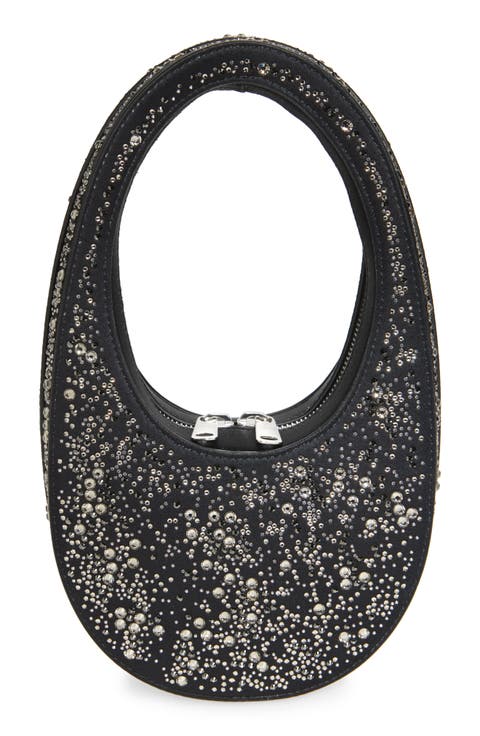 Mini Swipe Crystal Embellished Top Handle Bag