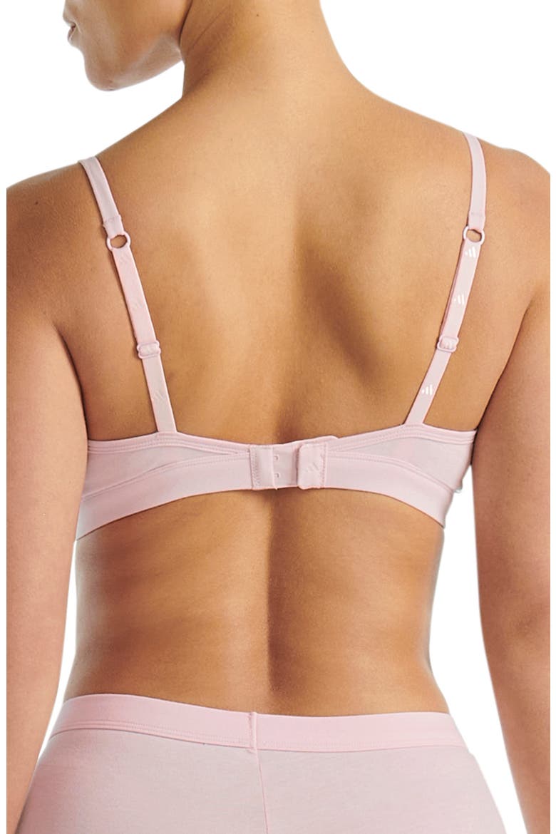Essentials Cotton Blend 3 Stripe Triangle Wrap Bralette, Alternate, color, CLEAR PINK
