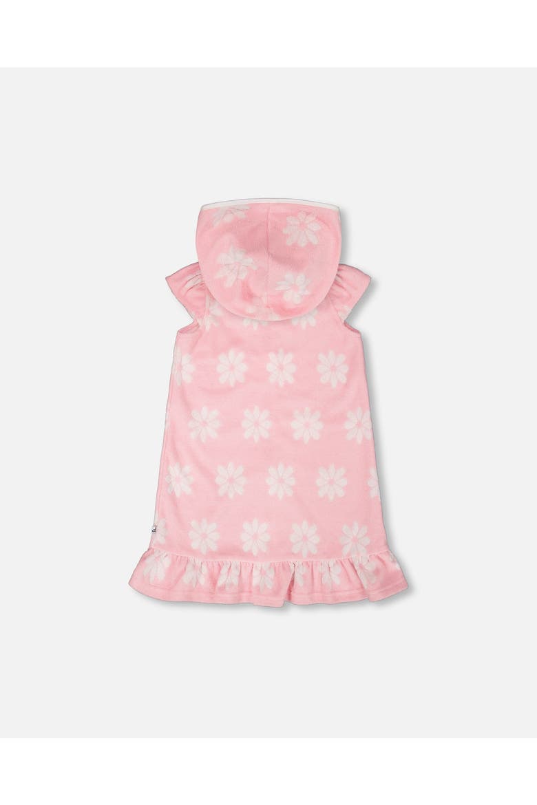 Terry Cloth Beach Hoodie Flowers Dress, Alternate, color, Pink Printed Flowers
