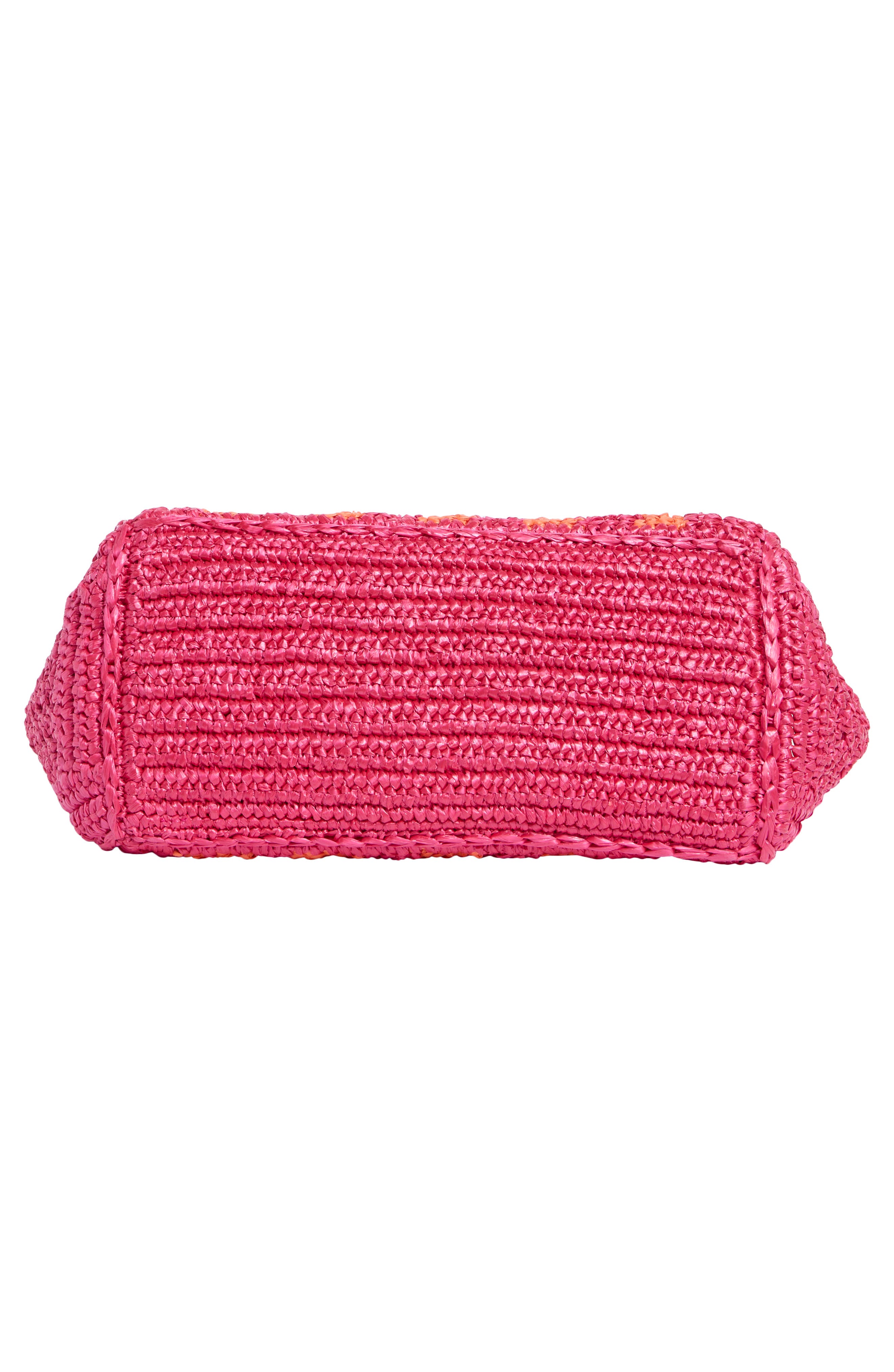 eden stripe crochet tote & pouch, Alternate, color, PINK MULTI