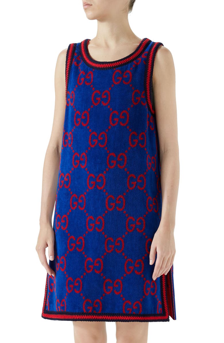 Gucci GG Cotton Jacquard Shift Dress, Main, color, 