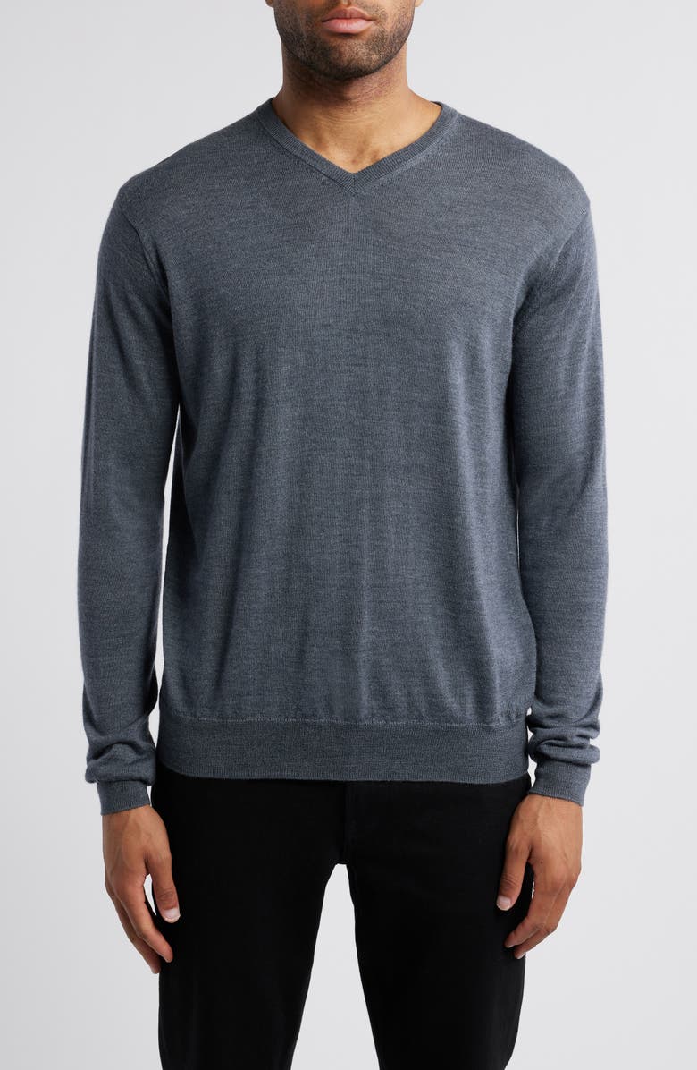 Peter Millar Autumn Crest Wool Blend V-Neck Sweater, Main, color, 