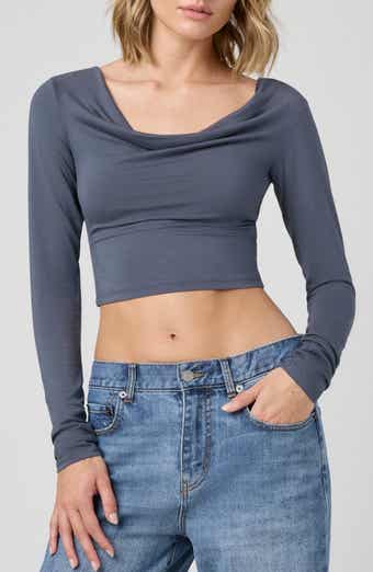 Florence by Mills Cowl Neck Long Sleeve Crop Top