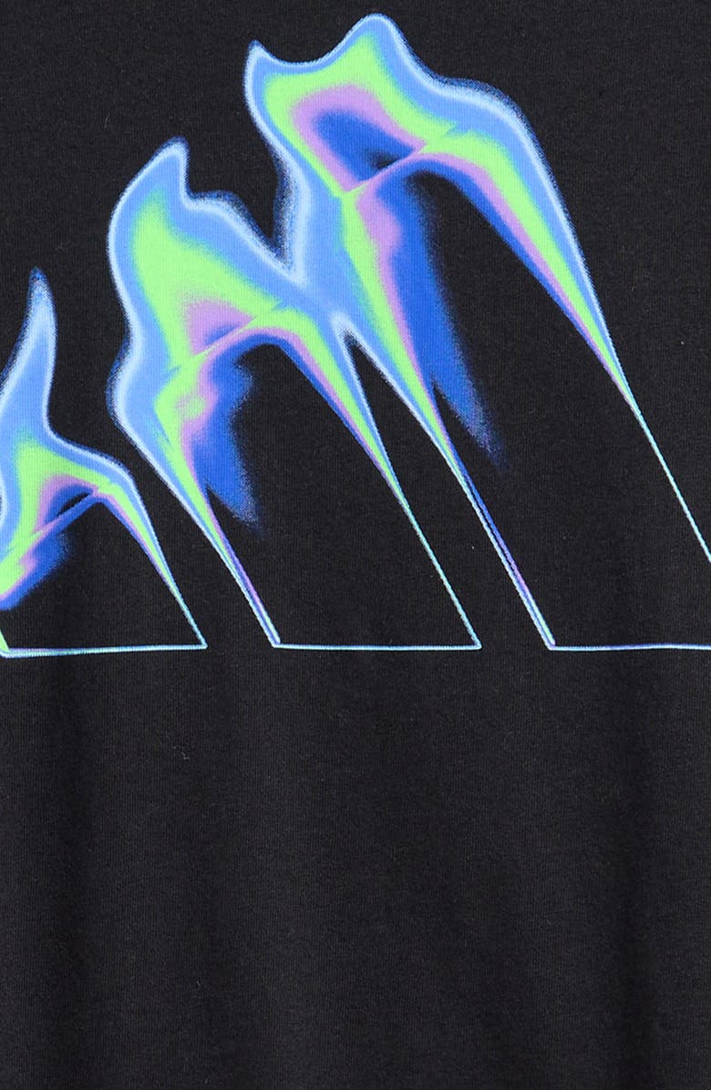adidas Kids' Flame Logo Cotton Graphic T-Shirt, Alternate, color, Black Multi