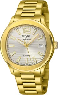 GEVRIL Stuyvesant Automatic Two Tone Bracelet Watch, 42mm