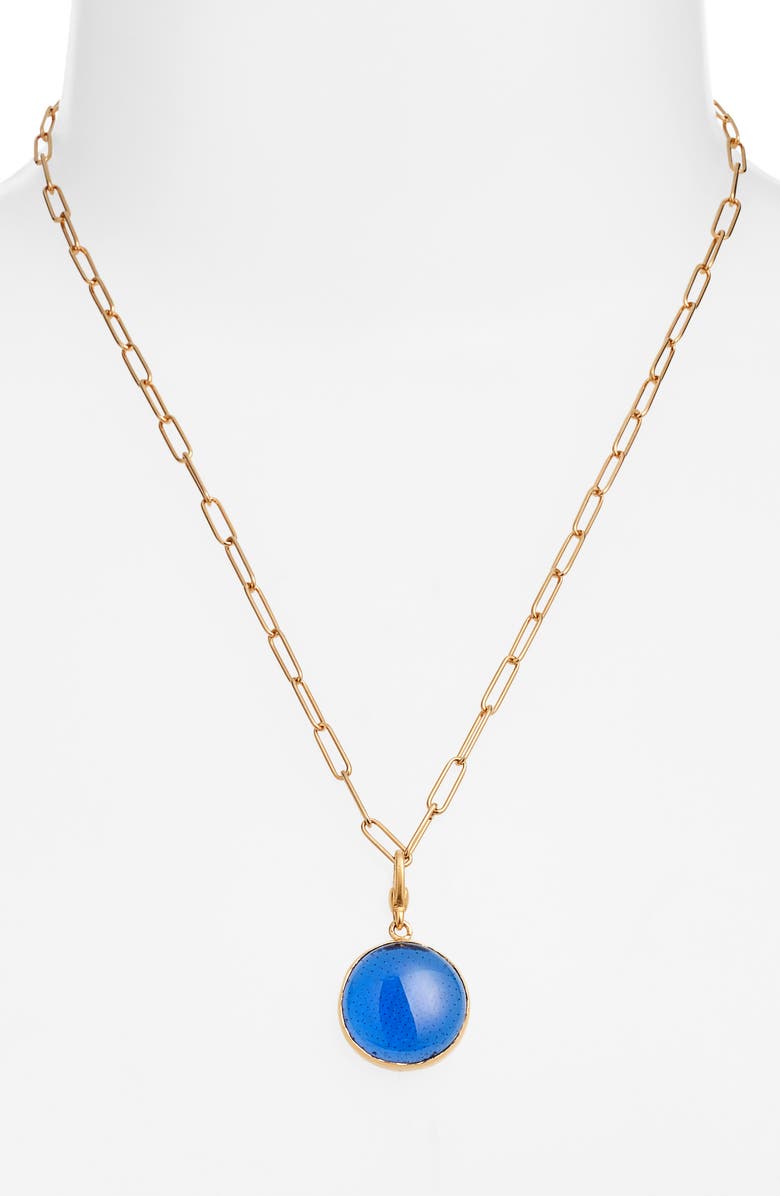 SOKO Umbo Circle Pendant Necklace, Alternate, color, Colbalt