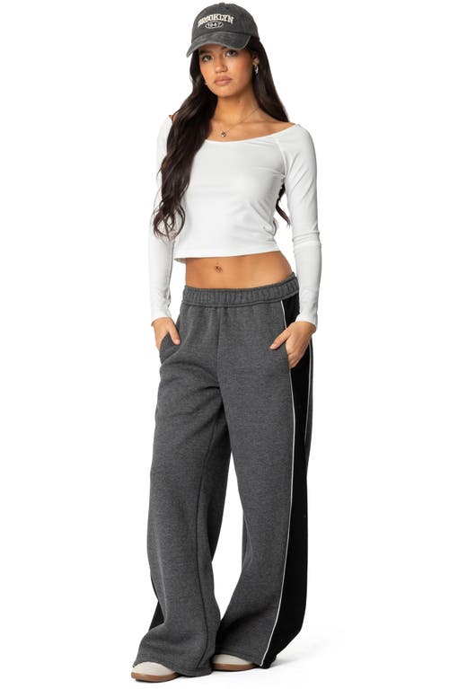 EDIKTED EDIKTED CONTRAST STRIPE WIDE LEG SWEATPANTS 