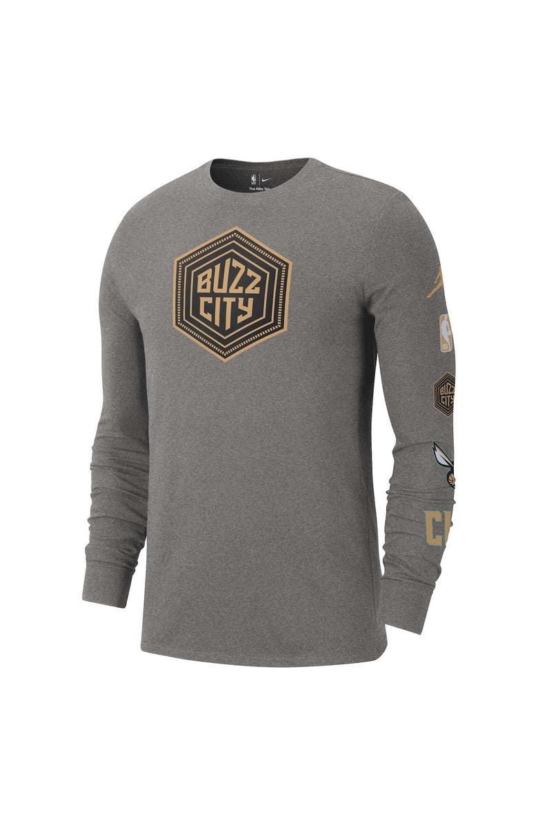 Jordan Brand Men's Jordan Brand Heather Charcoal Charlotte Hornets 2022/23 City Edition Essential Expressive Long Sleeve T-Shirt, Alternate, color, 