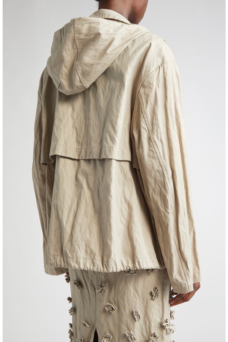 Metallic Gabardine Hooded, Alternate, color, ALMOND