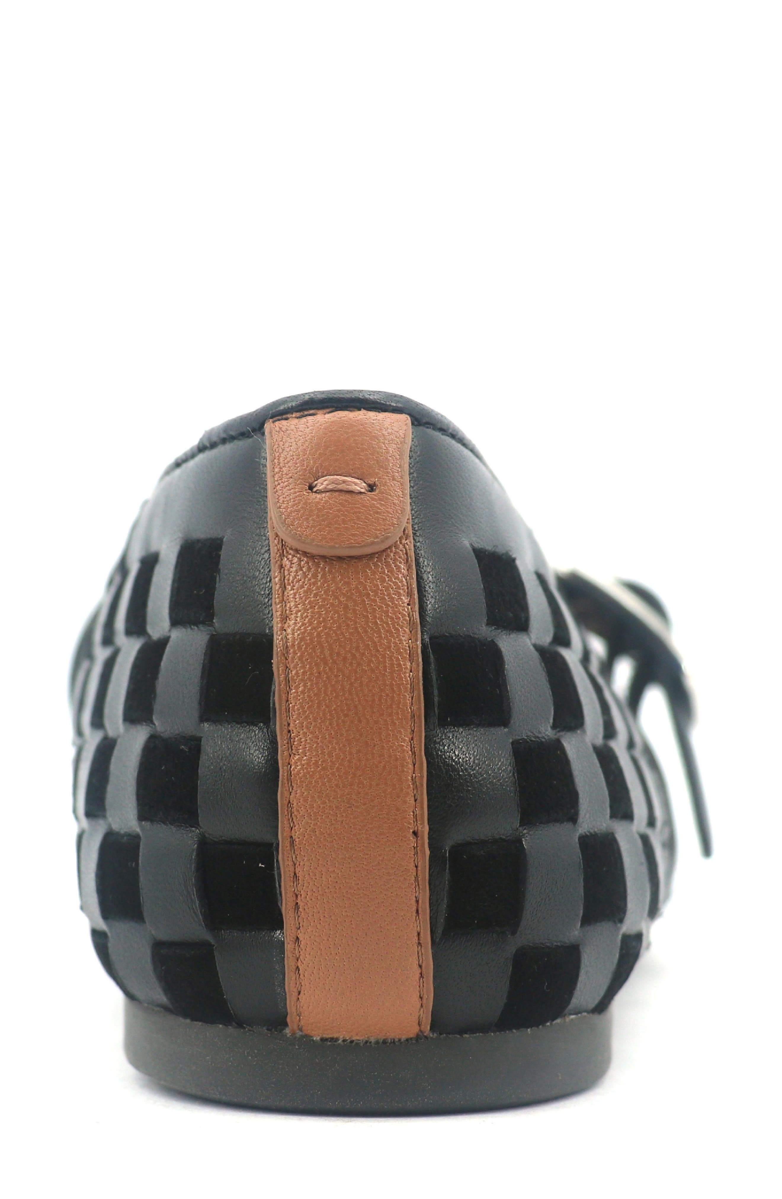 Gentle Souls Winifred Woven Mary Jane Flat, Alternate, color, Black Suede