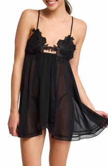 Rya Collection Kiki Sheer Chemise & Thong Set
