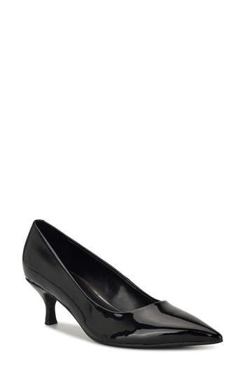 Nine West Sisko Pointed Toe Kitten Heel Pump In Black