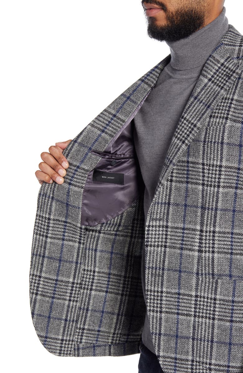Ring Jacket Trim Fit Plaid Wool Sport Coat, Alternate, color, 