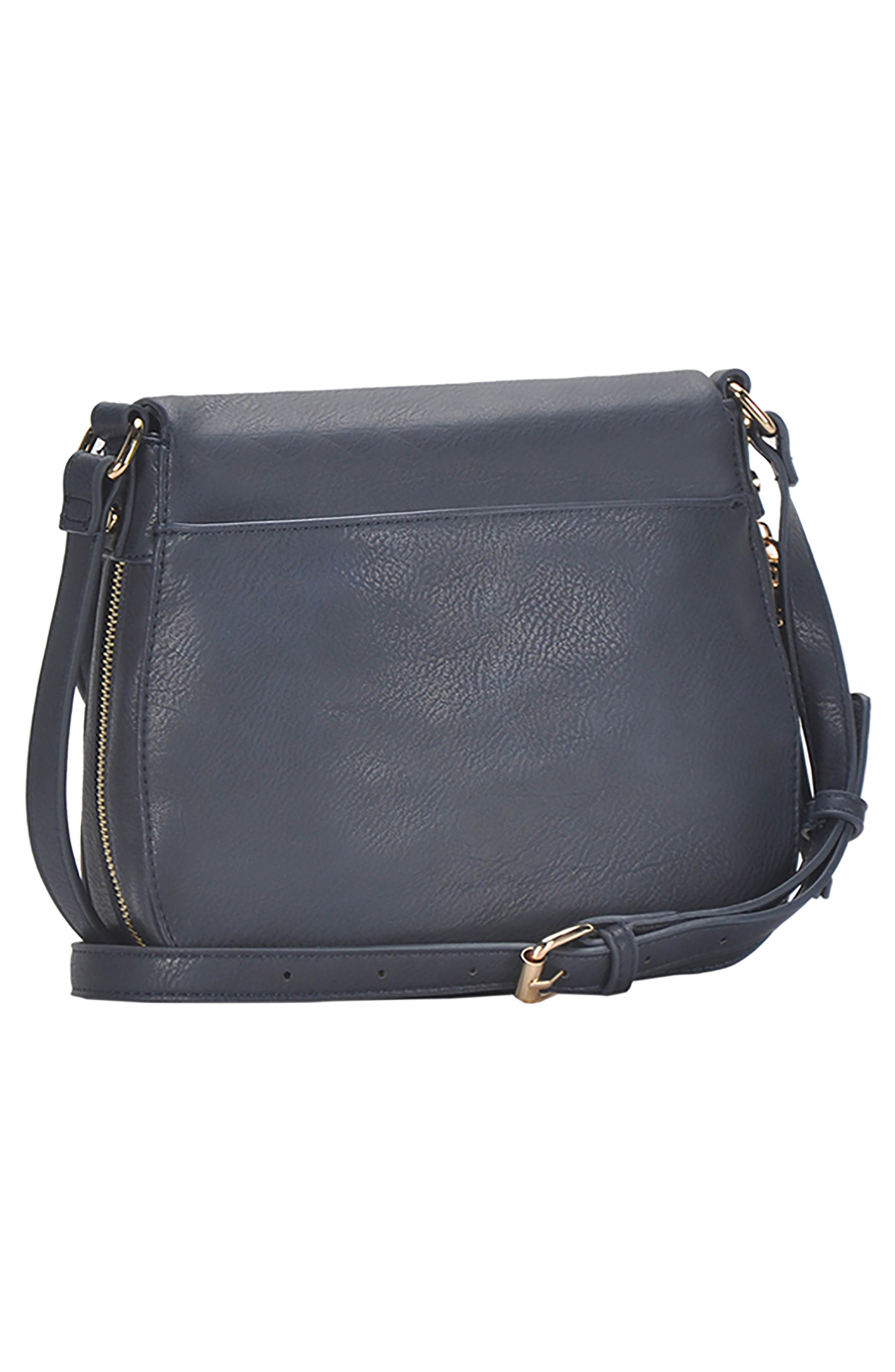 Faux Leather Crossbody Bag, Alternate, color, NAVY
