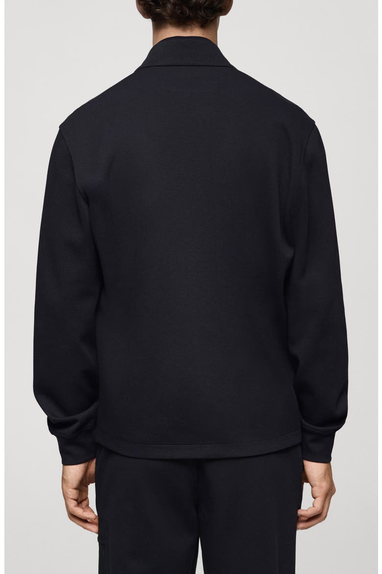 Sweatshirt Bomber Jacket, Alternate, color, DARK NAVY