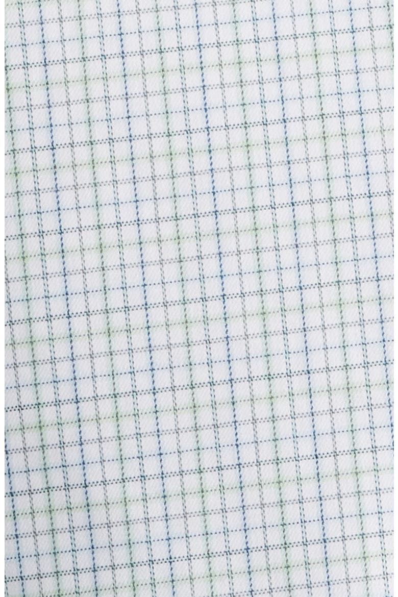 Traditional Fit Plaid Premium Performance Dress Shirt, Alternate, color, BLUE- GREEN NEWPORT PLAID
