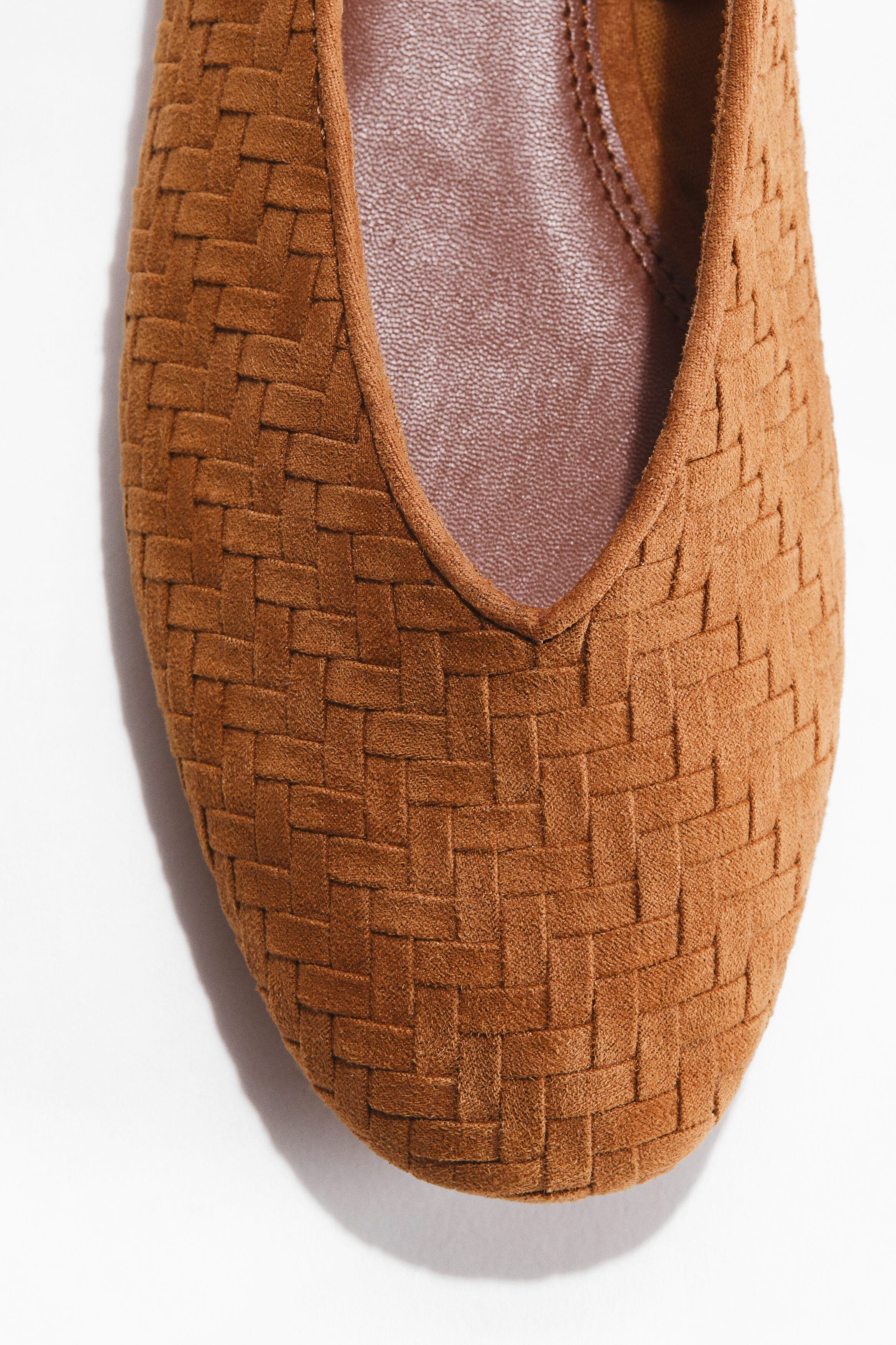 H&M Braided Ballet Pumps, Alternate, color, Brown