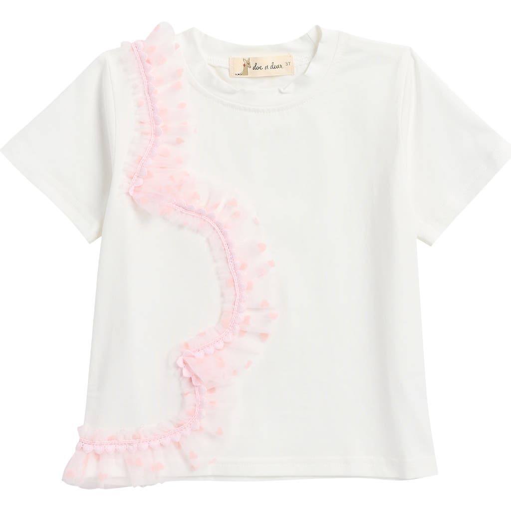 Doe A Dear Kids' Velvet Mesh T-shirt In White