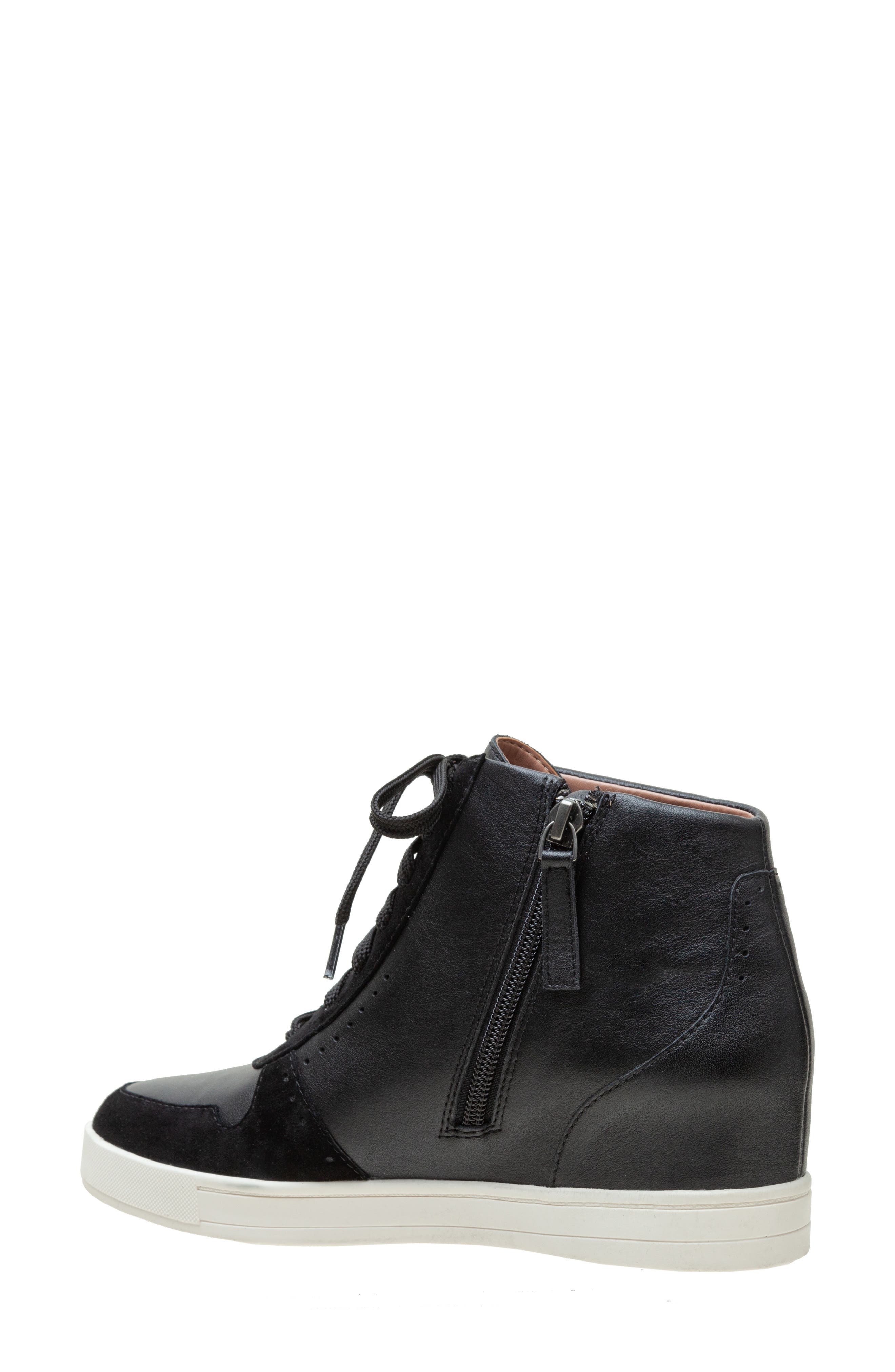 Linea Paolo Andres Mixed Media High Top Sneaker, Alternate, color, Black