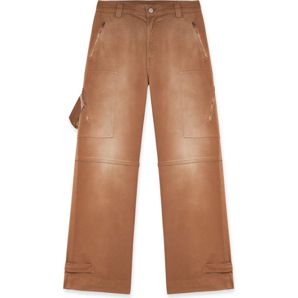 Fortela Juniat Cargo Twill Cotton Trousers In Brown