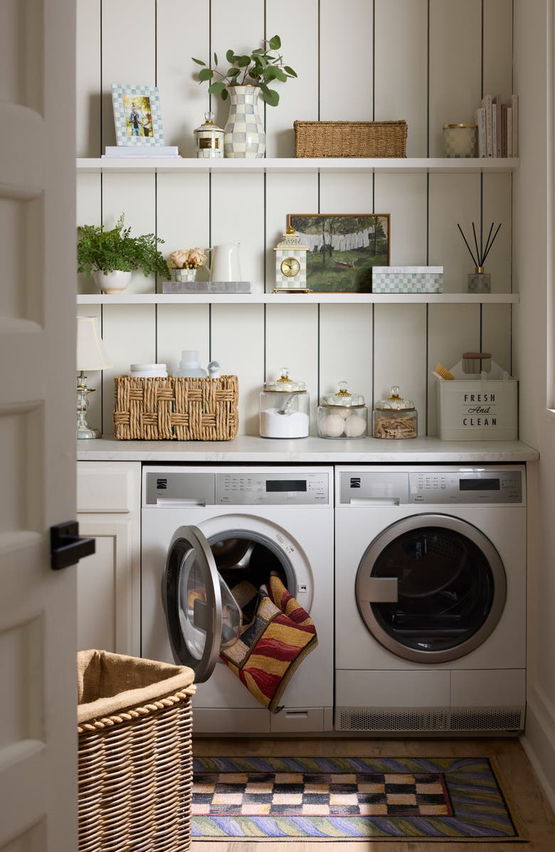 MACKENZIE CHILDS Sterling Check Small Kitchen Canister, Alternate, color, 