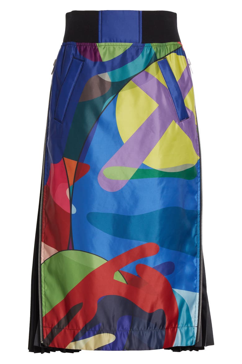 x KAWS MA-1 Print Side Pleated Skirt, Alternate, color, MULTI